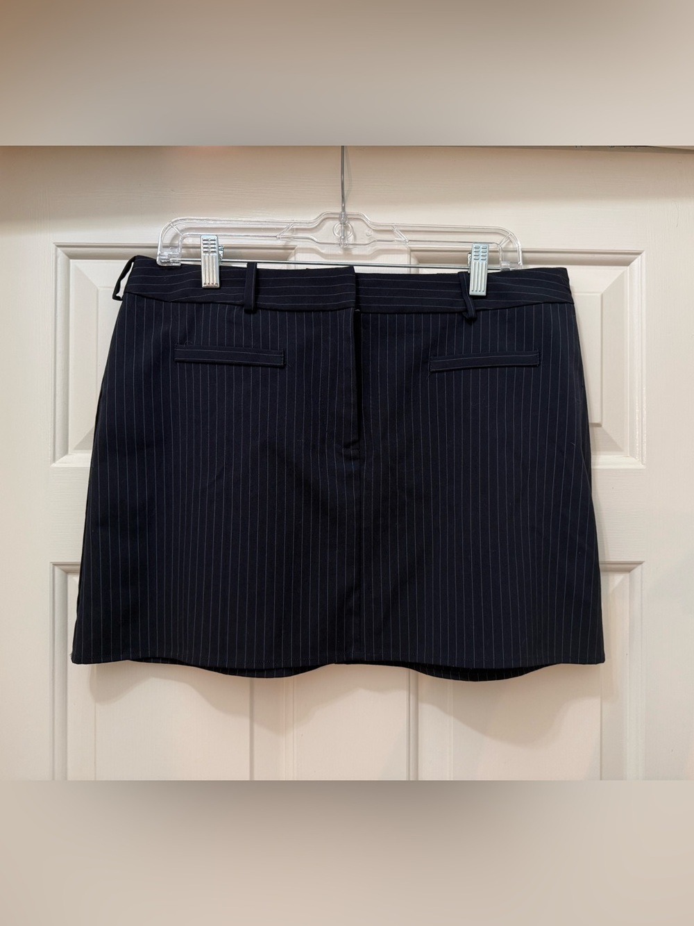 Wayf Black Pinstripe Mini Skirt